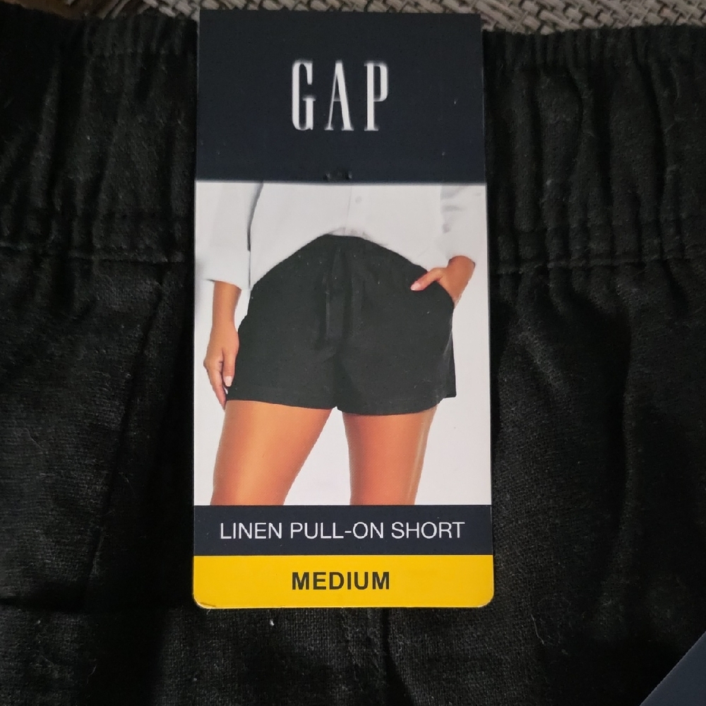 GAP Women's High Waist Black Linen Shorts